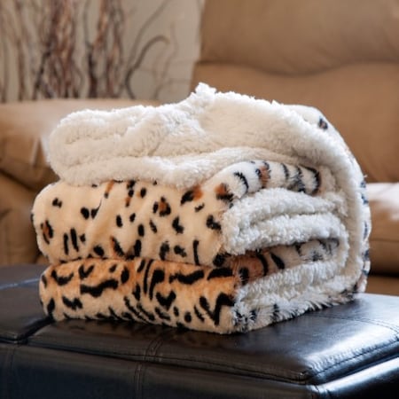 Hastings Home Fleece Sherpa Blanket Throw - Tiger 594479KGC